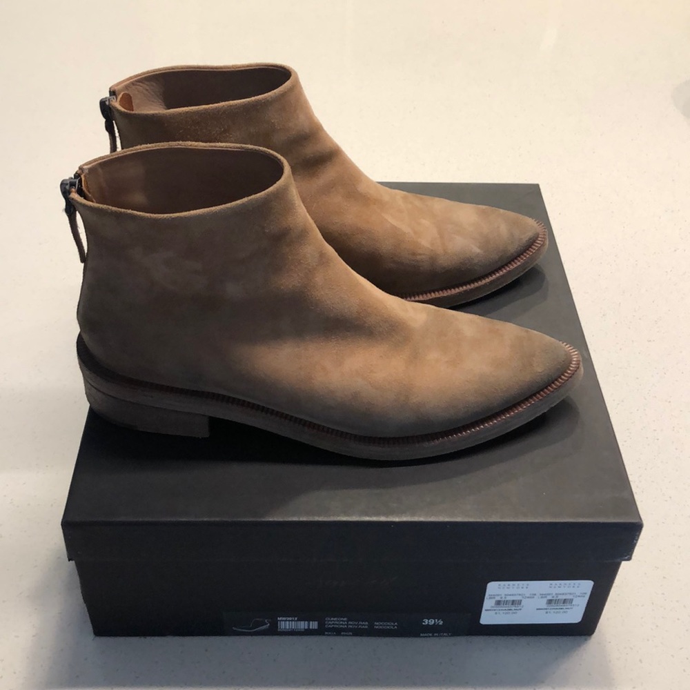 Marsell Boots. Brown suede with zip enclosure.